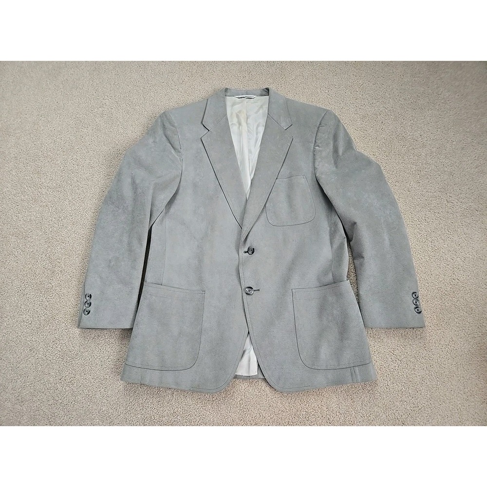 Kingsridge Imperial Barth Medium Ultra Suede Gray Men's Blazer Sports Jacket Vtg